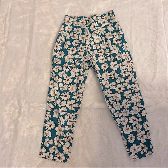 People Tree Pants - People Tree Organic Cotton Floral trouser green